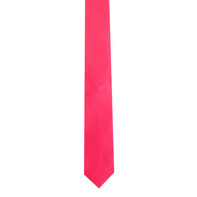 Tiekart men pink plain solids skinny slim tie