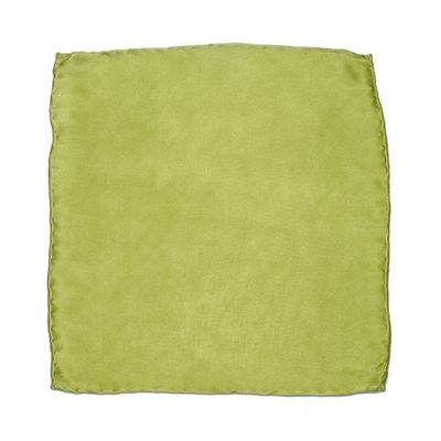 Tiekart men green plain solids silk pocket square