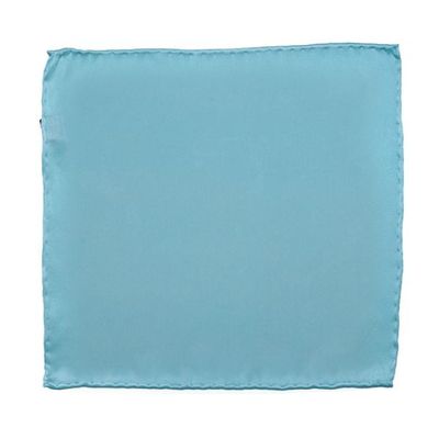 Tiekart men blue plain solids silk pocket square