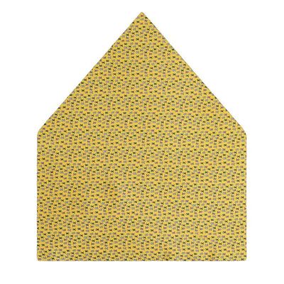 Tiekart men yellow  silk pocket square