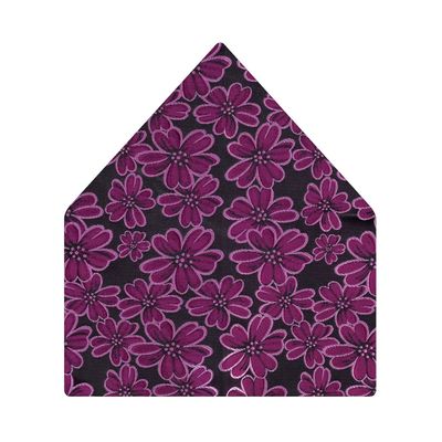 Tiekart men purple floral  pocket square