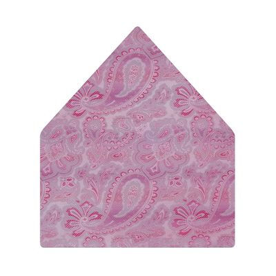 Tiekart men pink paisley  pocket square