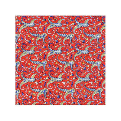 Tiekart men red paisley printed silk pocket square