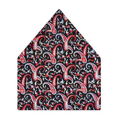 Tiekart men multi paisley printed silk pocket square