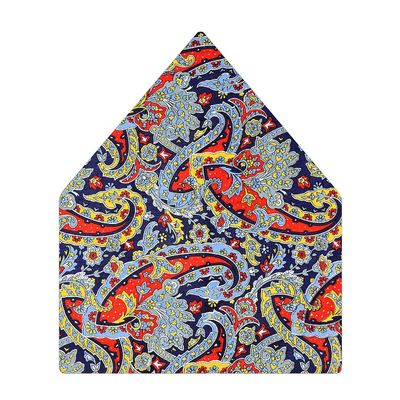 Tiekart men multi paisley printed silk pocket square