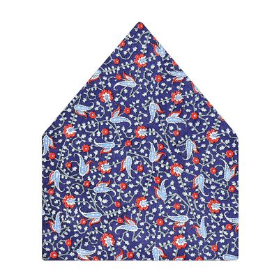 Tiekart men blue paisley printed silk pocket square