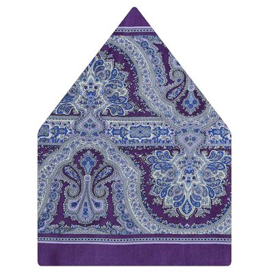 Tiekart men purple paisley silk pocket square