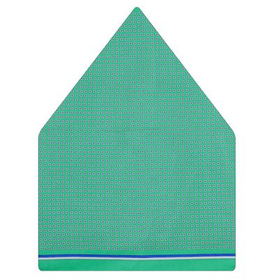 Tiekart men green silk pocket square