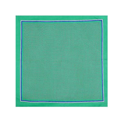 Tiekart men green silk pocket square