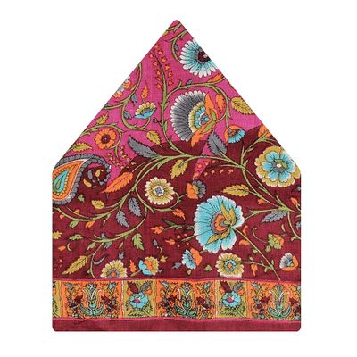 Tiekart men multi floral linen+viscos pocket square