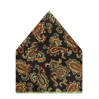 Tiekart men brown floral  pocket square