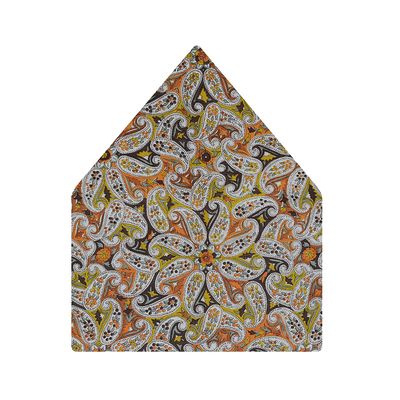 Tiekart men multi paisely silk pocket square