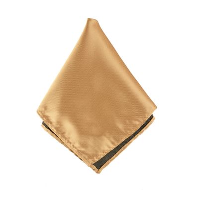 Tiekart men gold plain solids  pocket square