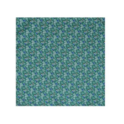 Green Silk Pocket Square- Tropical Print