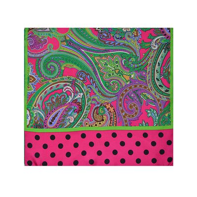 Multi Paisley Silk Pocket Square for Men