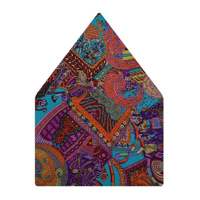 Multi Funky Silk Pocket Square for Men