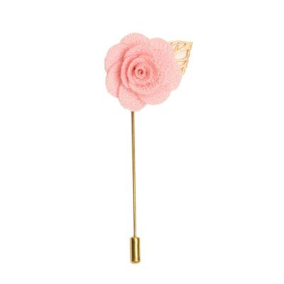 Tiekart men pink floral lapel pin