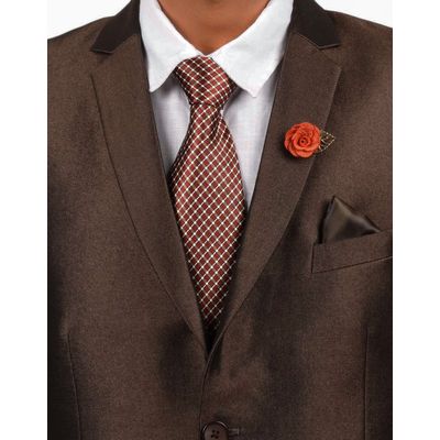 Tiekart men brown floral lapel pin