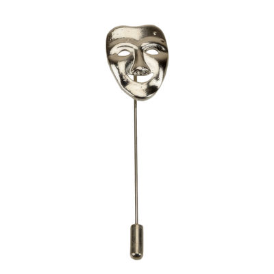 Tiekart men silver funky lapel pin