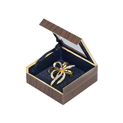 SIGNATURE EMBELISHED GOLD LAPEL PIN BROOCH FOR WEDDINGS IN GIFT BOX