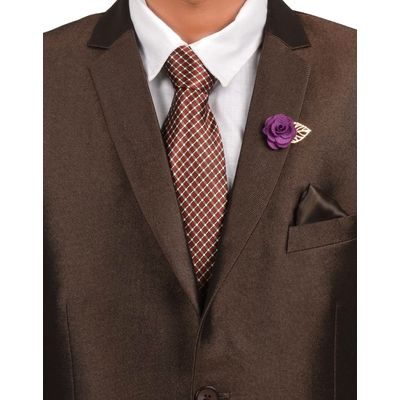 Tiekart men purple floral lapel pin