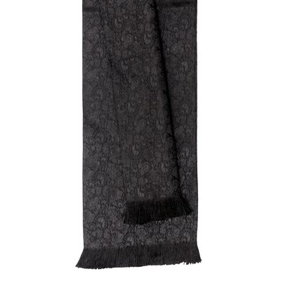 Tiekart men black floral  long scarf