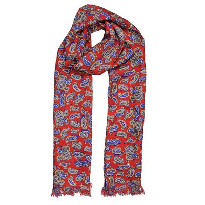 Tiekart men multi paisley silk scarf