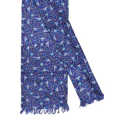 Tiekart men blue paisley silk scarf