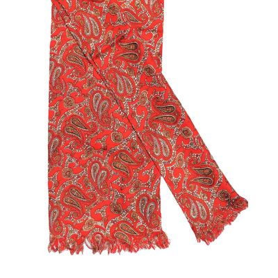 Tiekart men red paisley silk scarf