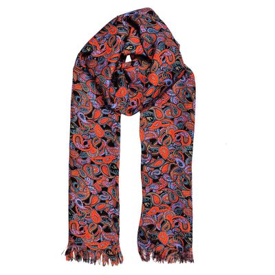 Tiekart men multi paisley silk scarf