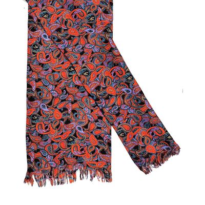 Tiekart men multi paisley silk scarf