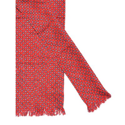 Tiekart men red paisley silk scarf