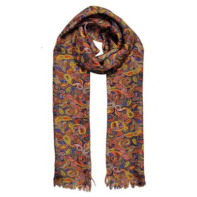 Tiekart men multi paisley silk scarf