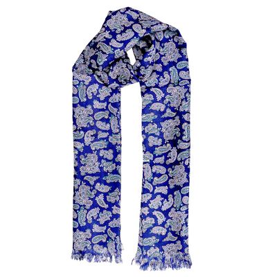 Tiekart men blue paisley silk scarf