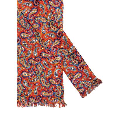 Tiekart men multi paisley silk scarf