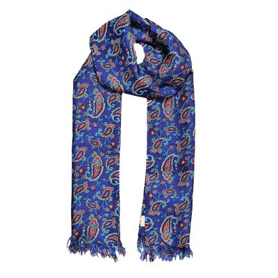 Tiekart men blue paisley silk scarf