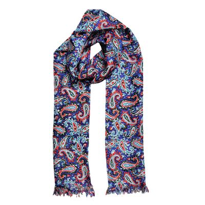 Tiekart men blue paisley silk scarf