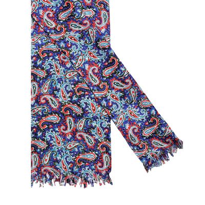 Tiekart men blue paisley silk scarf