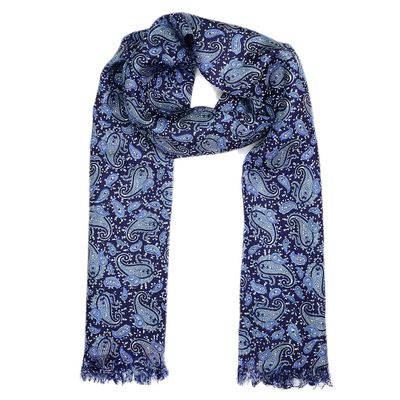 Tiekart men blue paisely silk scarf