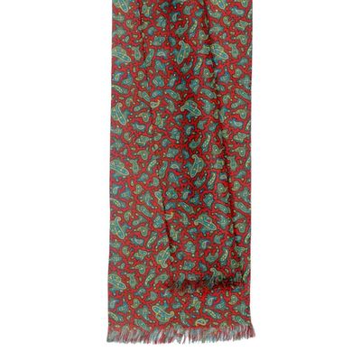 Tiekart men multi paisley silk long scarf