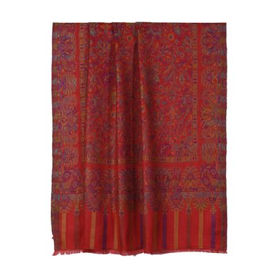 Woolen modal kani shawl (kashmiri) - Red