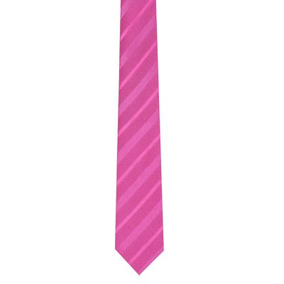 Tiekart men pink striped  skinny slim tie