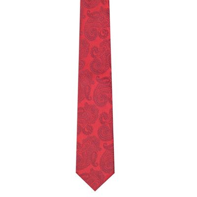 Tiekart men red paisley  skinny slim tie