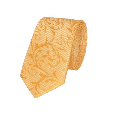 Tiekart men yellow floral  skinny slim tie