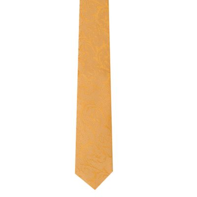 Tiekart men yellow floral  skinny slim tie