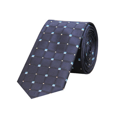 Navy Blue Formal Skinny Microfiber Necktie for Men