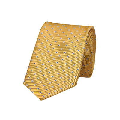 Yellow Formal Skinny Microfiber Necktie for Men