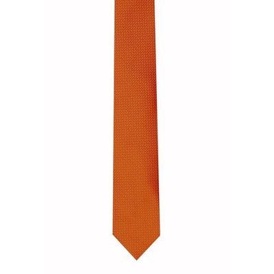 Tiekart men orange plain solids  skinny slim tie