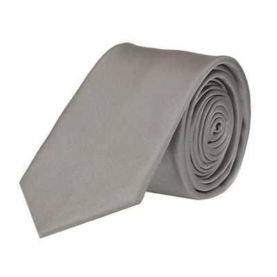 Tiekart men grey plain solids skinny slim tie