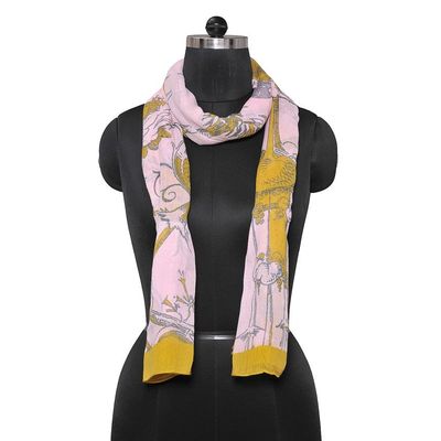 Tiekart women multi floral cotton modal scarf